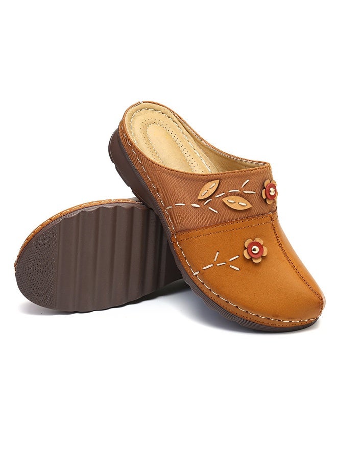 NIBEMINENT نعال نسائية أحذية صيفية جلدية مقسمة مثقوبة قابلة للتنفس للنساء - Image 3