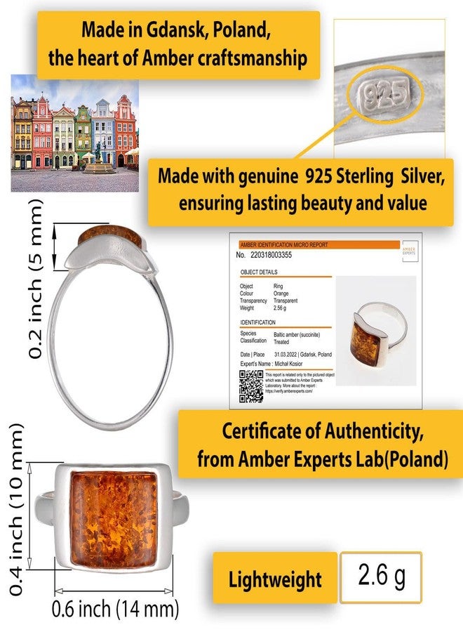 هوليداي غفت شوب خاتم من الفضة الإسترلينية والعنبر العسلي البلطيقي من متجر هدايا العطلات، من تصميم سونيفا. - Image 2