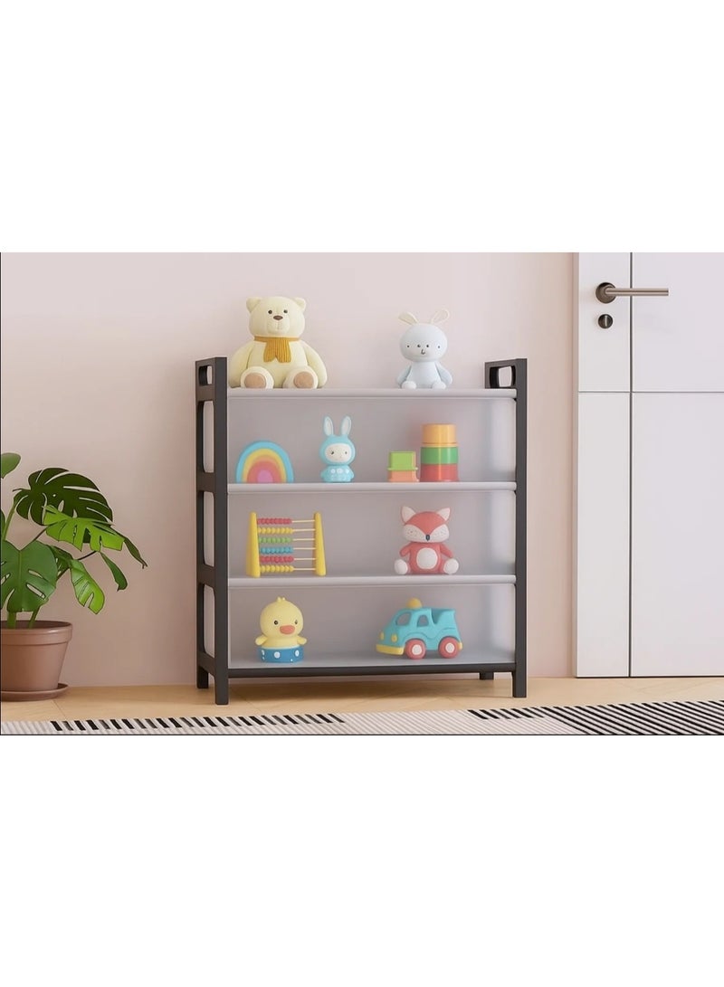 LINGWEI Premium Plastic Shoe Cabinet Organizer 81x50x39cm 4-Tier Dustproof & Waterproof Storage Rack with Transparent Doors - Image 2