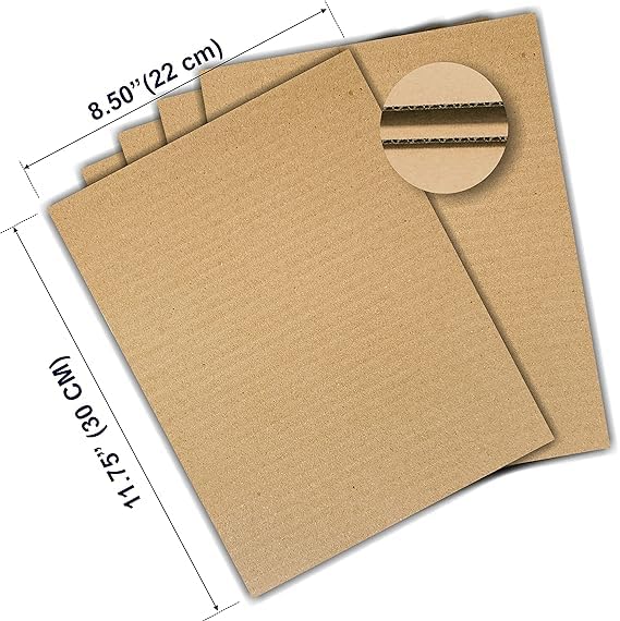 ADDANBI 3 Ply Corrugated Flat Cardboard Sheets for Packing Mailing DIY Arts and Crafts A4 Size Pack of 5 Durable Brown Sheets for Packaging Inserts and Dividers - Image 2