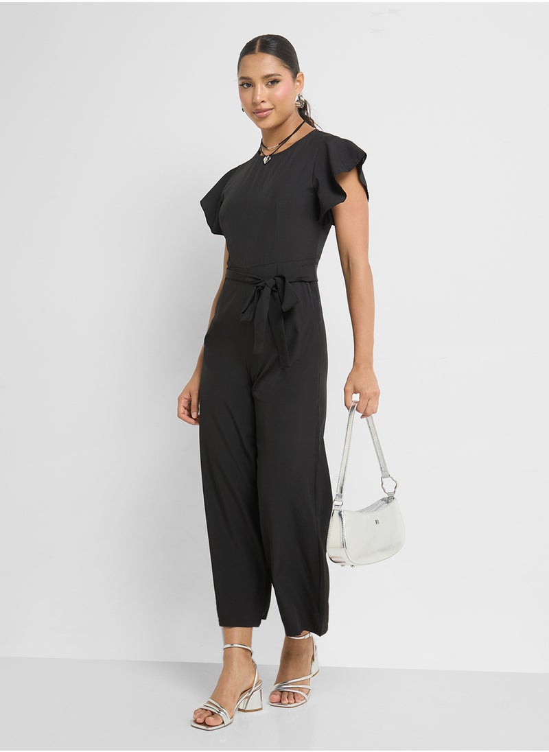Ginger Ruffle Sleeve Belt Tie Up Detail Jumpsuit  - Image 4