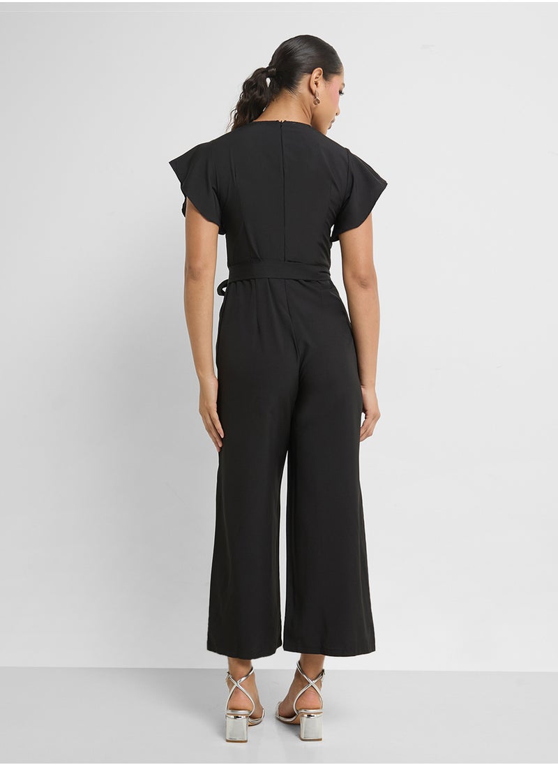 Ginger Ruffle Sleeve Belt Tie Up Detail Jumpsuit  - Image 2
