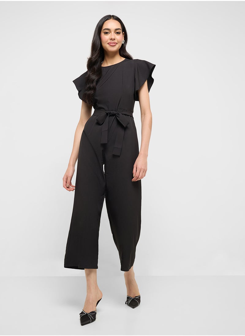 Ginger Ruffle Sleeve Belt Tie Up Detail Jumpsuit  - Image 4