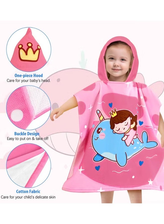 HOOKOR Kids Poncho Hooded Towel, Quick Dry Toddler Bath Towels, Beach Swimming Towels, Ultra Soft and Absorbent Children Bathrobe with Hood for Boys Girls Baby - Image 3