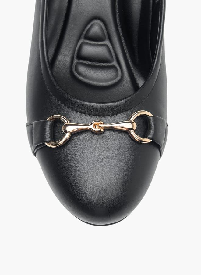 Celeste Womens Metal Accent Slip-On Ballerina Shoes With Wedge Heels - Image 5