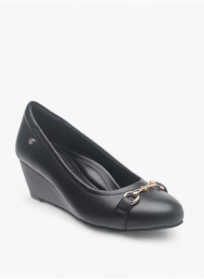 Celeste Womens Metal Accent Slip-On Ballerina Shoes With Wedge Heels  - Image 1
