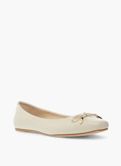 سيليست Womens Bow Accent Slip-On Ballerina Shoes
