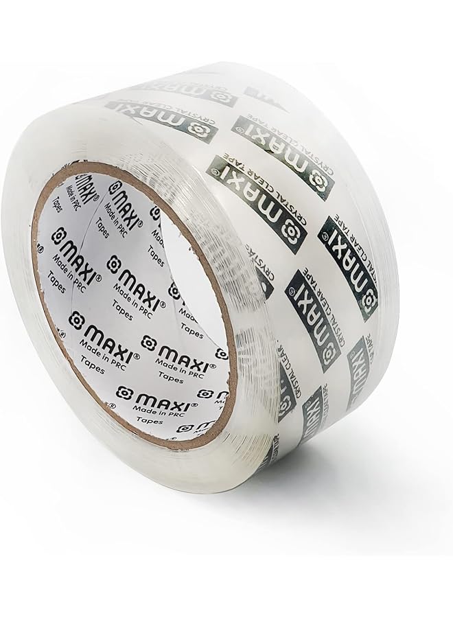 Maxi Maxi Packing Tape 48Mm X 100 Yds 45 Mic Crystal Clear, High Performance Clear Packing Tape, Shipping Box Packaging Tape for Moving, Office, Carton Sealing & Storage  - Image 1