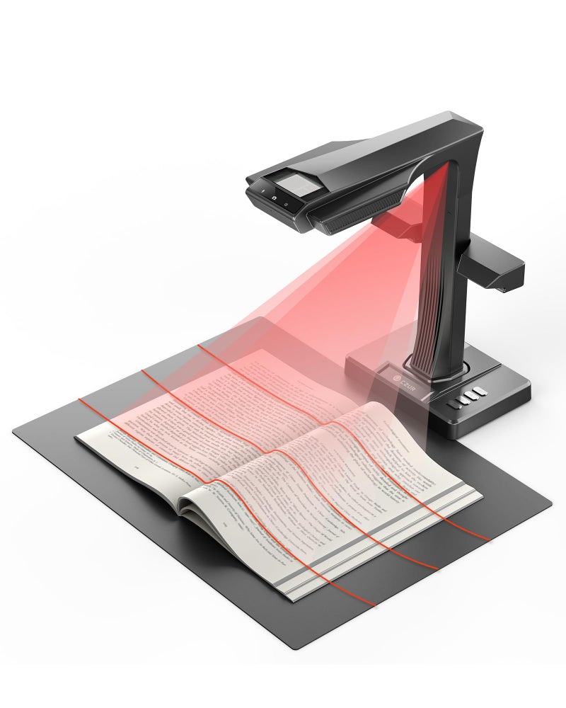 CZUR ET MAX Professional Book Scanner 38MP Document Camera Laser CurveFlatten USB High Speed Document Scanner 180 Languages OCR Capture A3 Support HDMI for WindowsMacOSLinux