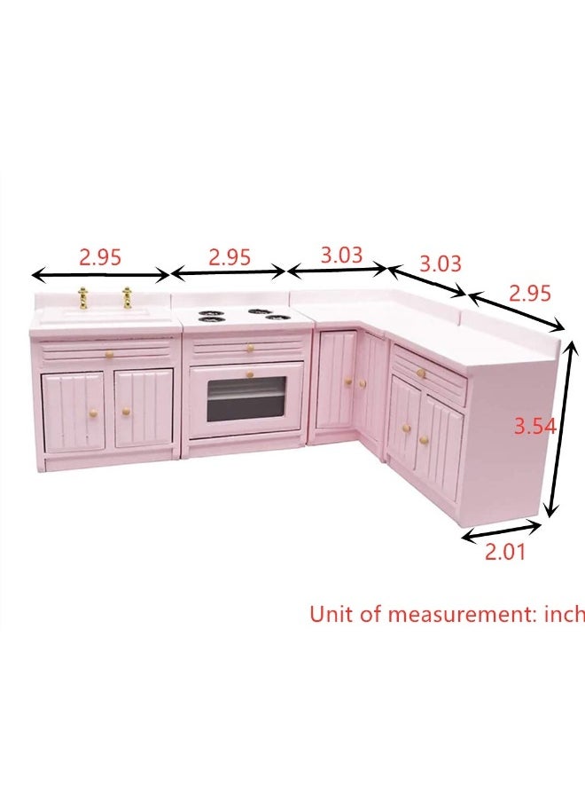 SXFSE - Dollhouse Decoration Accessories,1:12 Dollhouse Miniature Furniture Wooden Kitchen Cabinet Set Freely Combined (White) - Image 1