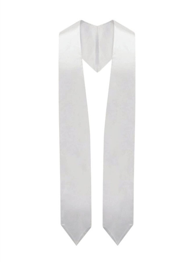 Dzrige Unisex Adult Graduation Stole Sash Graduate Stole Graduation Scarf - 72", White - Image 1