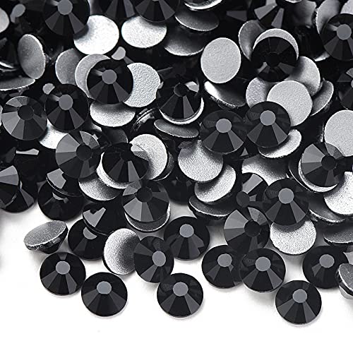 Towenm Glass Flatback Rhinestones 65mm SS30 Flat Back Crystals Rhinestone for Craft Clothes Nail Face Art Non Hotfix Round Flatback Crystals Loose Gemstone Jet Black 65mm SS30 - Image 5