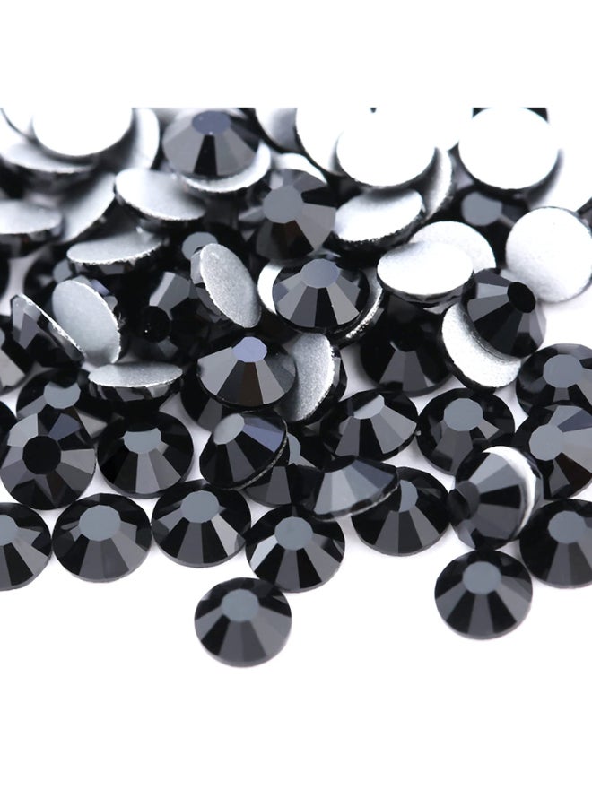 Towenm Glass Flatback Rhinestones 65mm SS30 Flat Back Crystals Rhinestone for Craft Clothes Nail Face Art Non Hotfix Round Flatback Crystals Loose Gemstone Jet Black 65mm SS30 - Image 3