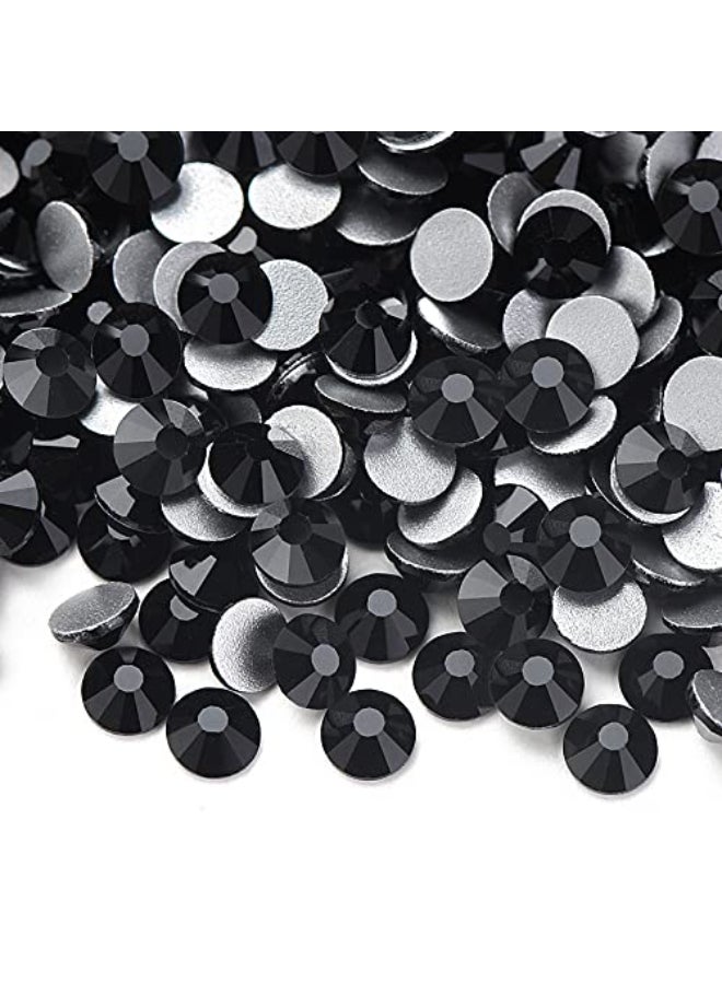 Towenm Glass Flatback Rhinestones 65mm SS30 Flat Back Crystals Rhinestone for Craft Clothes Nail Face Art Non Hotfix Round Flatback Crystals Loose Gemstone Jet Black 65mm SS30 - Image 4