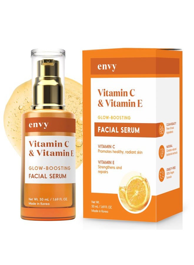 Envy Vitamin C Serum with Vitamin E & Glycerin - Skin, Dark Spot Reduction & Anti-Aging, Dermatologist Tested, Hydrating Glass Skin Serum - Cruelty-Free for All Skin Types - 1.69 Oz - Image 1