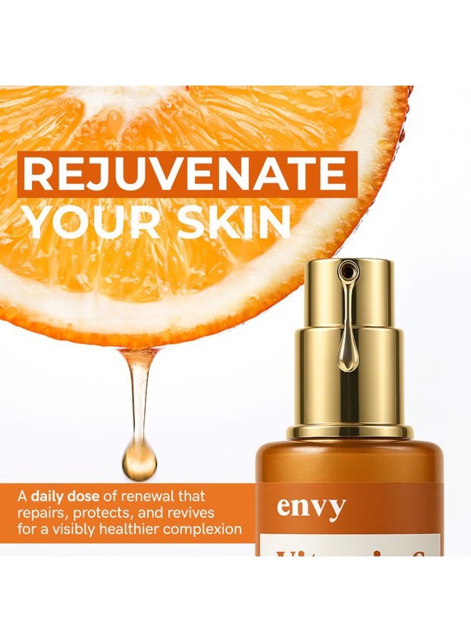 Envy Vitamin C Serum with Vitamin E & Glycerin - Skin, Dark Spot Reduction & Anti-Aging, Dermatologist Tested, Hydrating Glass Skin Serum - Cruelty-Free for All Skin Types - 1.69 Oz - Image 2