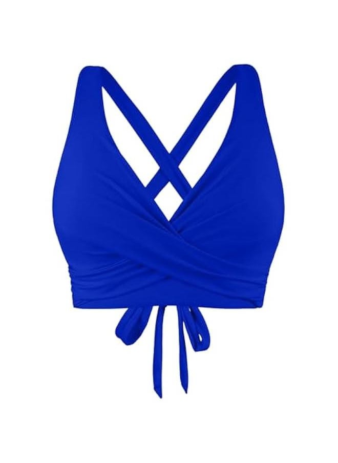 Generic - Women Lace Up Swimwear Tops Underwire Full Coverage Bikini Top Push Up Swim Crop Top Tie Back Bathing Suit Tops Swimsuit Women G Cup Swimsuits for Women - Image 1