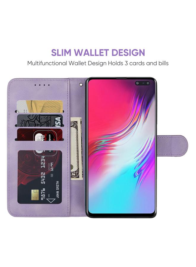 اس-توب جراب هاتف جلدي بتصميم خطوط هندسية لهاتف Samsung Galaxy S10 5G - Image 5