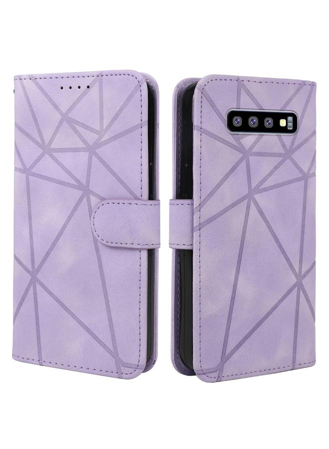 اس-توب جراب هاتف جلدي بتصميم خطوط هندسية لهاتف Samsung Galaxy S10 5G - Image 2