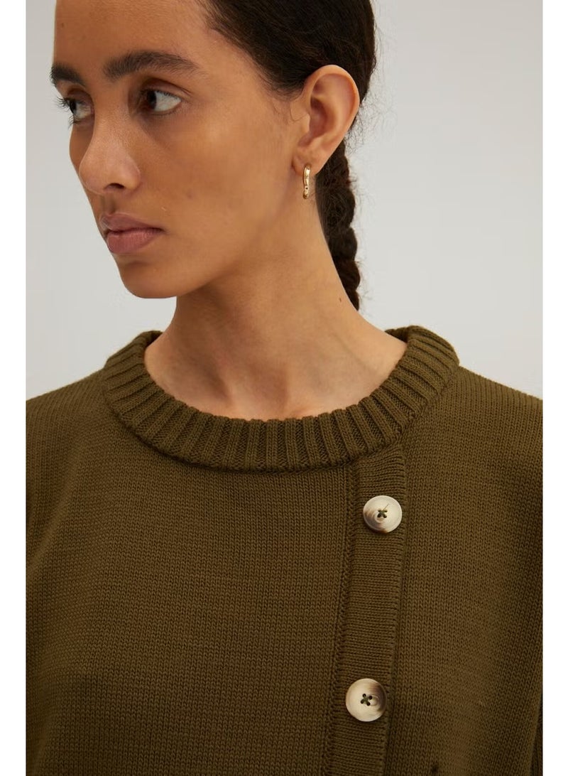 Touche Button Detailed Knitted Sweater - Image 2