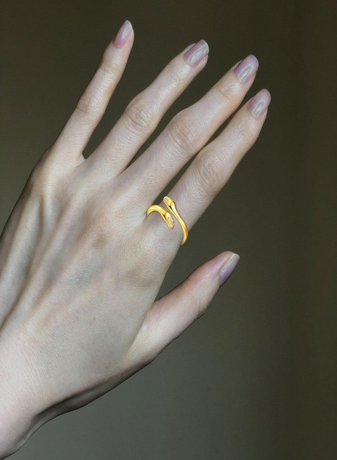 INFUSEU Hug Ring for Granddaughter Gifts from Grandma Gold Jewelry Happy Birthday Great Hope Ring Best Granddaughter Ever - Image 3