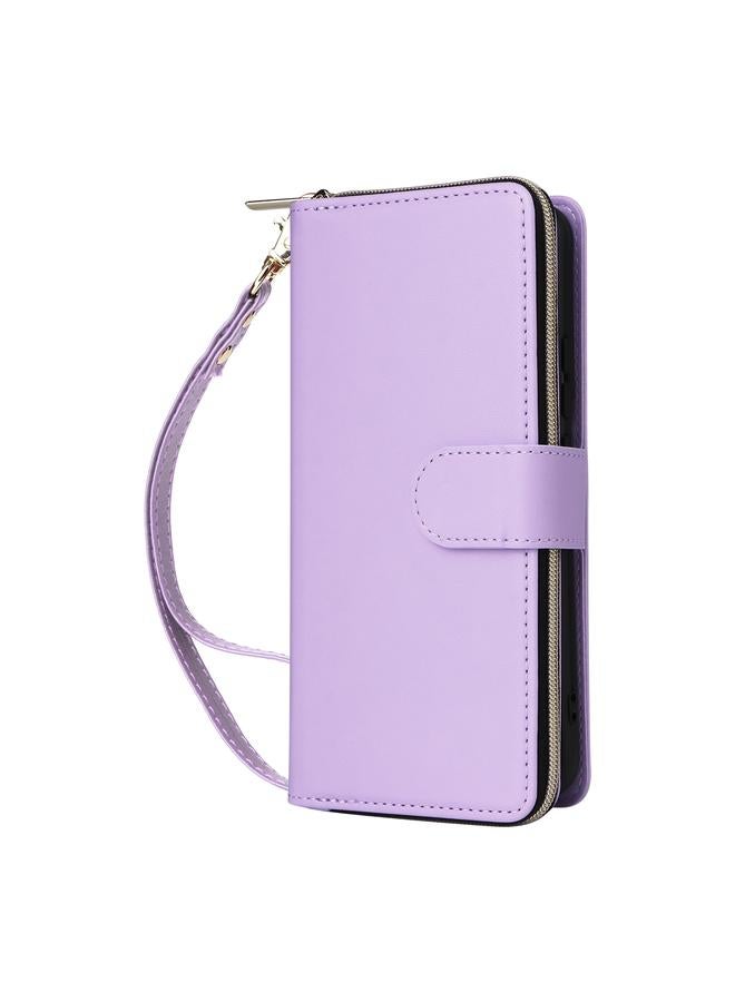 اس-توب جراب لهاتف Samsung Galaxy S22 5G مع تسع فتحات للبطاقات وحقيبة محفظة بسحاب وحافظة هاتف جلدية - Image 2