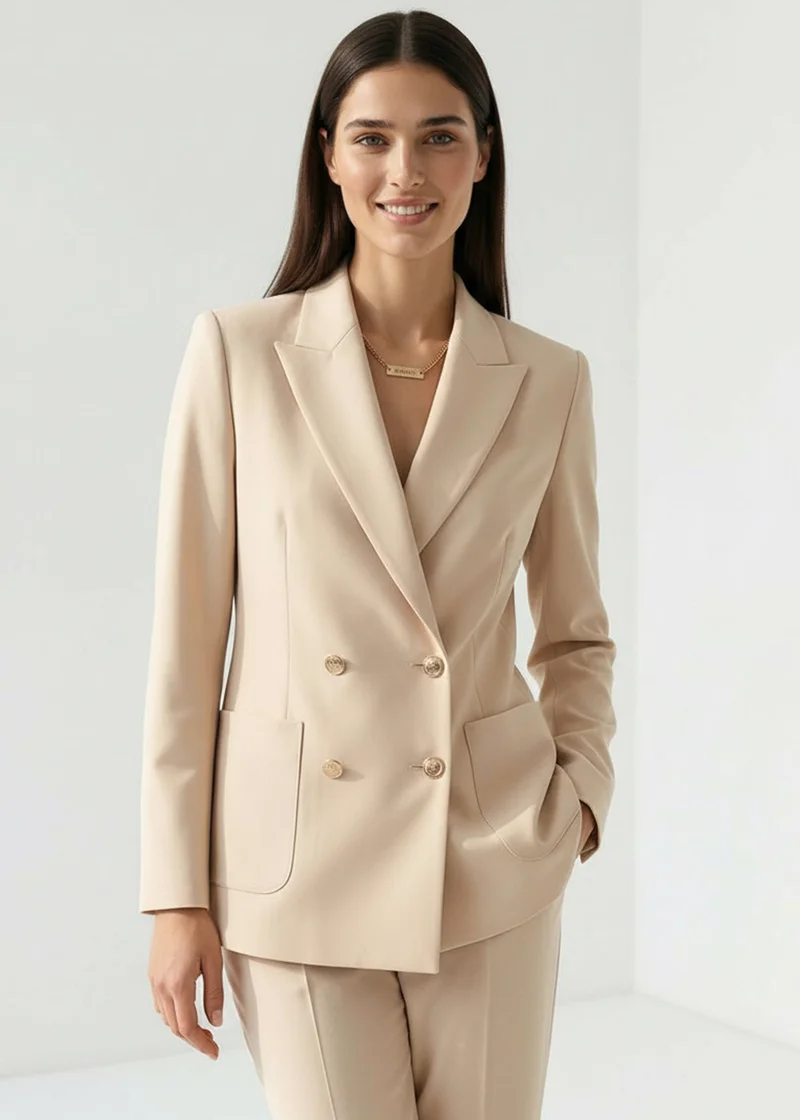 Exquise Double-Button Woven Regular Blazer Jacket
