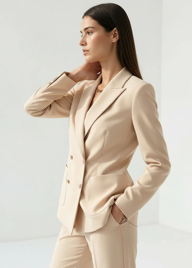 Exquise Double-Button Woven Regular Blazer Jacket