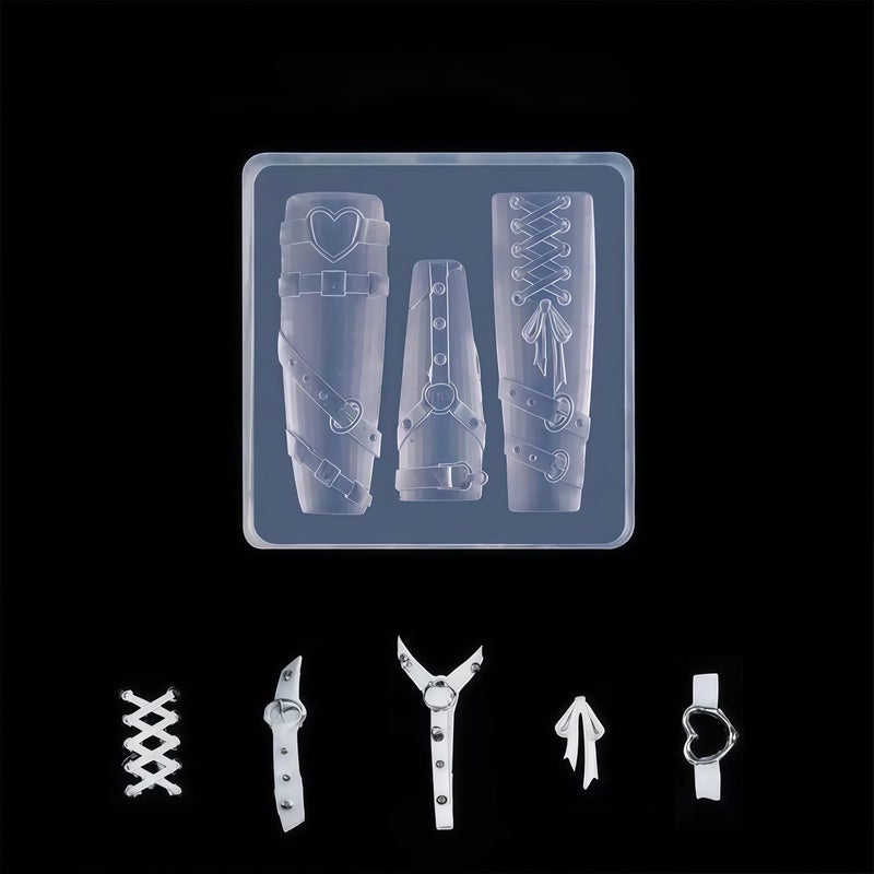 BHCCXZ 5pcs 3D Chain Rope Gel Nail Art Mold Arts Resin Beaded Molds for Accessories Supplies Belt Silicone Tools Nails - Image 5