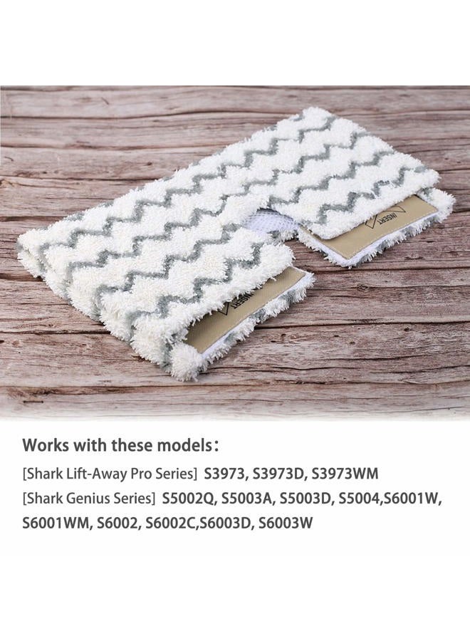 F Flammi 4 Pack Shark Genius Lift-Away Pro Steam Mop Pad S5003D S5002Q S5003A S6001W S6001WM S6002 S6002C S6003D S6003 S3973 S3973D S3973WM Washable Reusable Mrcrofiber Steam Mop Pad - Image 2