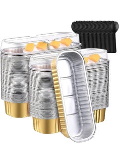 Aluminum Foil Bread Frying Pan,50pcs Disposable Mini Bread Pan With  Lid,small Bread Tin,baking Cup