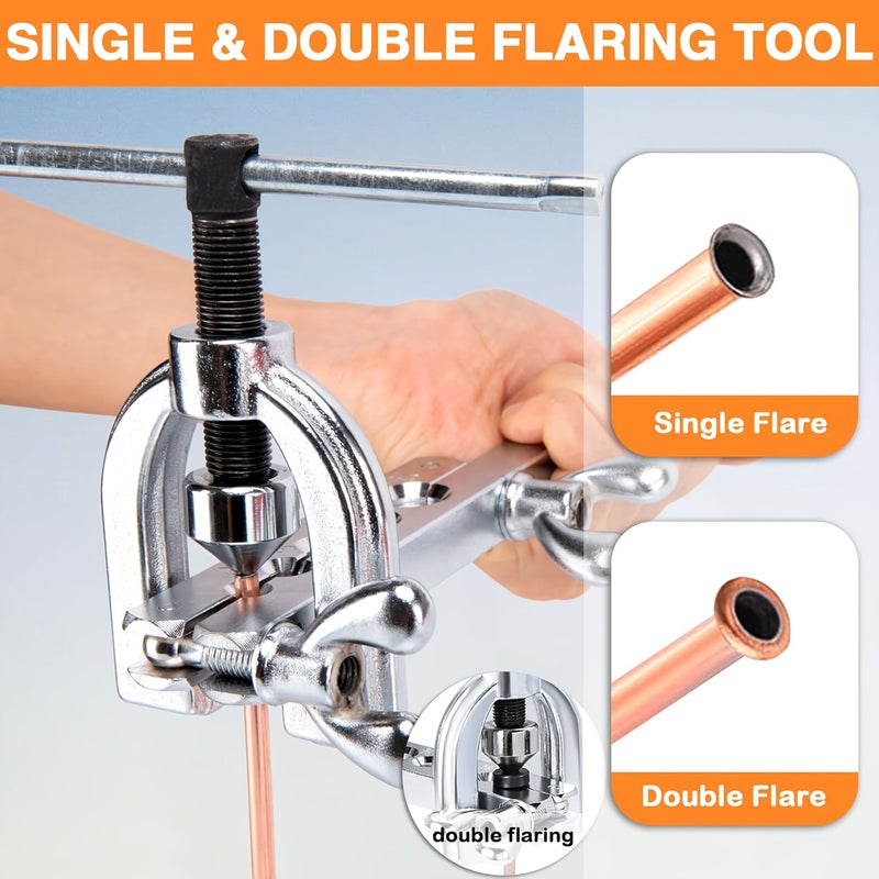 1 4 Inch 25ft Copper Coated Brake Pipe Kit With 28 Fittings And Flaring Tool - Image 4