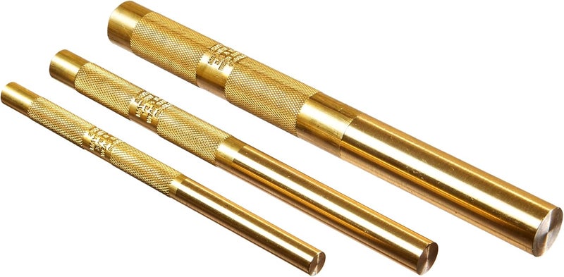 Mayhew Tools 61360 Brass Drift Punch Set - 3-Piece Non-Marring and Non-Sparking Tool Kit - Image 1
