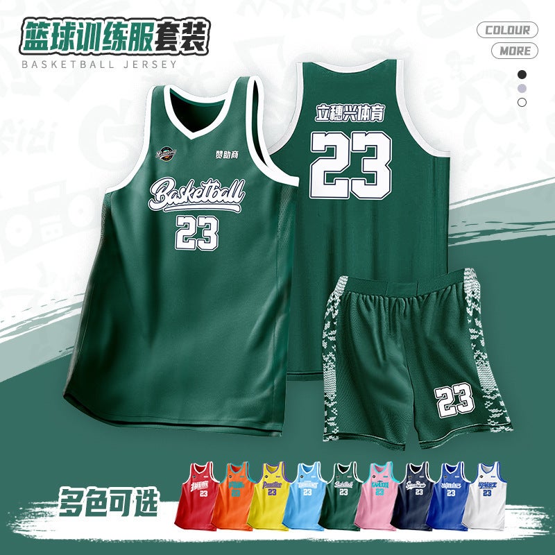 Summer Basketball Uniform Suit For Adult Male Students Quick-Drying Breathable Jersey Campus Female Children Training Game Sportswear - Image 2