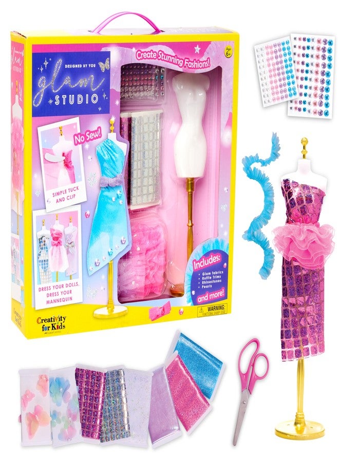 Creativity for Kids Designed by You Glam Studio: Girls' Fashion Designer Craft Kit, DIY Arts and Crafts for Kids, Birthday Gifts for Girls, Girl Toys (Ages 6+) - Image 1