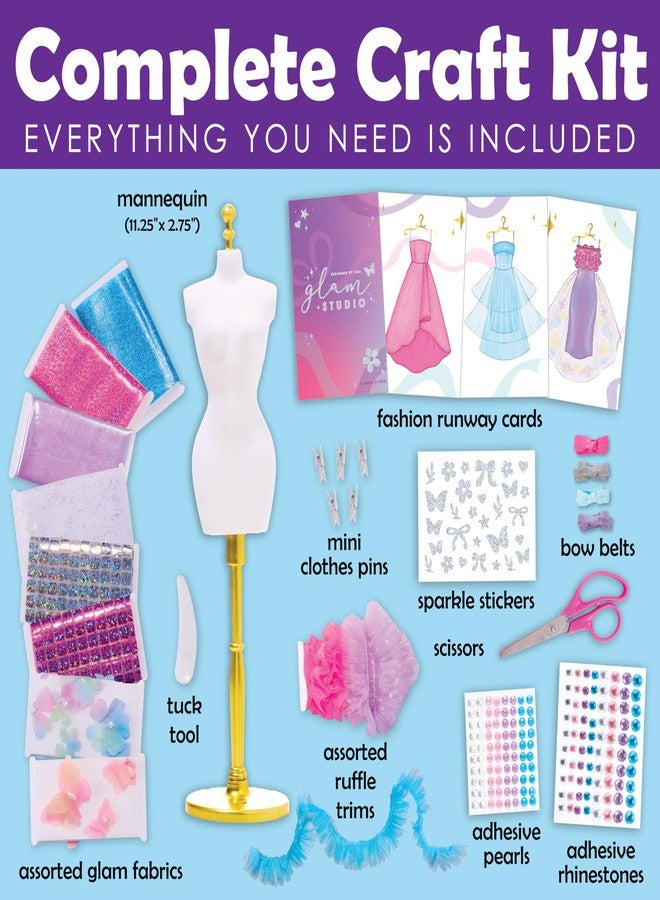 Creativity for Kids Designed by You Glam Studio: Girls' Fashion Designer Craft Kit, DIY Arts and Crafts for Kids, Birthday Gifts for Girls, Girl Toys (Ages 6+) - Image 3