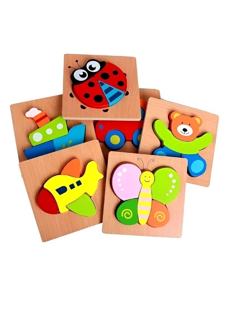 Wooden 3D Jigsaw Puzzle Car Colored Shape for Toddlers, Teacher Parents Early Learning Support Tools, Attractive Colors and Patterns, Montessori Motor and Sensory Skills Develop Toys, Ideal Gift - Image 3