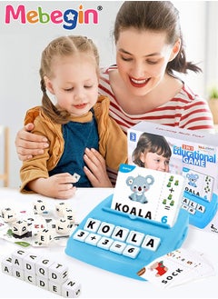 MEBEGIN 2 in 1 Matching Letter Games, Fun Spelling Reading Educational Toys, Alphabet Spelling Reading Flash Cards, Math Number Words Puzzle, Hands-On Learning Toy, Enlightenment Learning Games, Ideal Gifts for Kids  - Image 1
