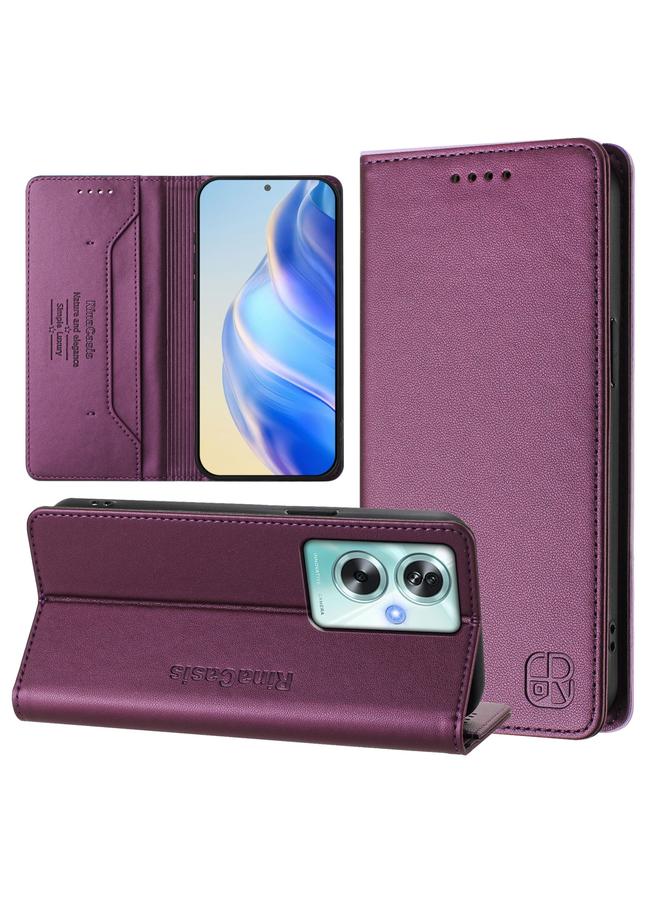 S-TOP Case For OPPO A79 5G Global RC01 Dual-Folded Magnetic Suction RFID Leather Phone Case - Image 1