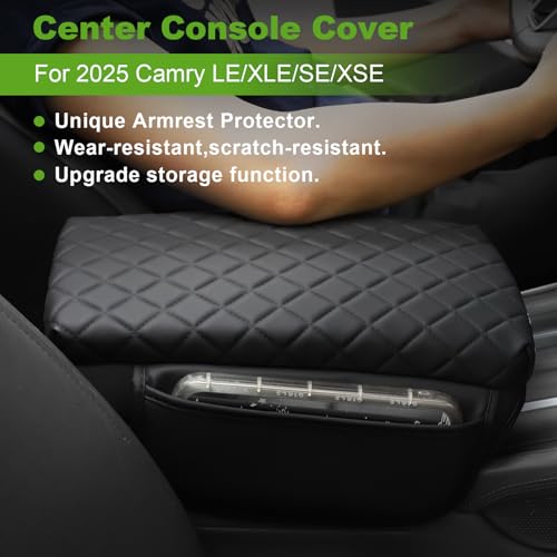 SDPVorn Console Cover for Hyundai Sonata 2015-2019 Armrest Cover Leather Arm Rest Pad Black Middle Console Cover with Pockets for Sonata Accessories (for Sonata 2015-2019) - Image 3