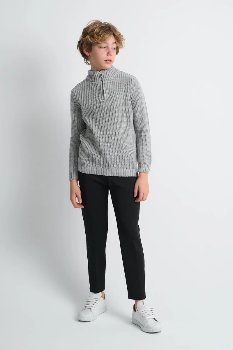 Alexander Gardi Stand Collar Zippered Boy's SWEATER(C23-7108)