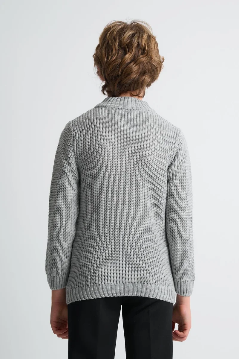 Alexander Gardi Stand Collar Zippered Boy's SWEATER(C23-7108)