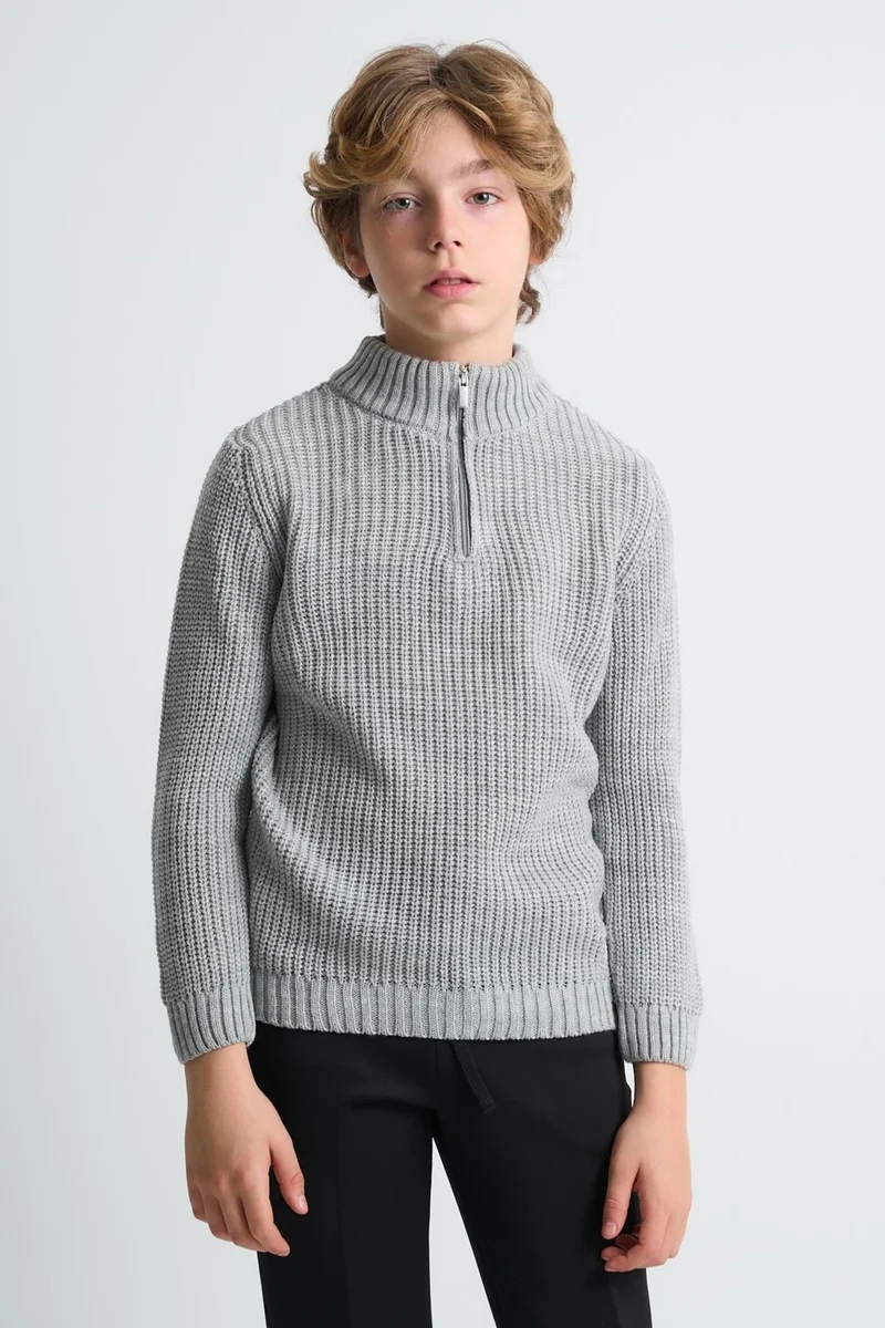 Alexander Gardi Stand Collar Zippered Boy's SWEATER(C23-7108)