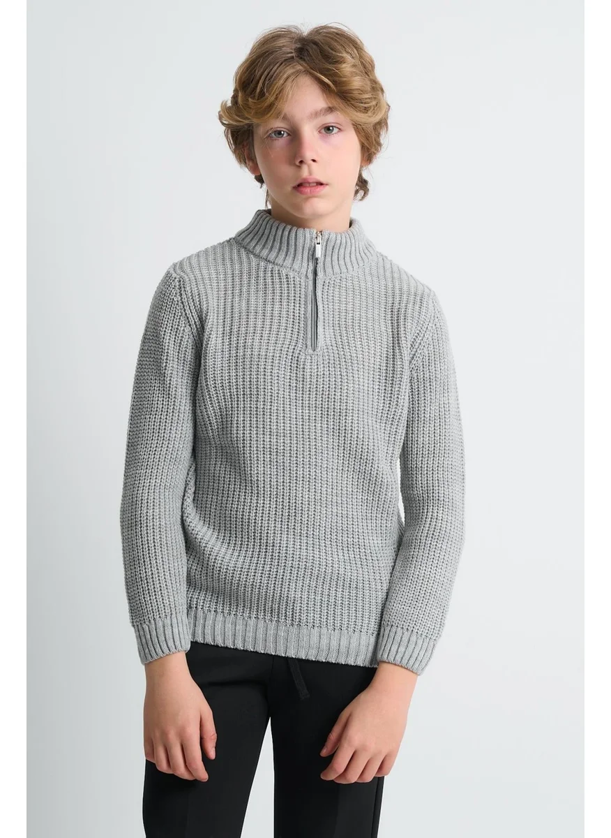 Alexander Gardi Stand Collar Zippered Boy's SWEATER(C23-7108)