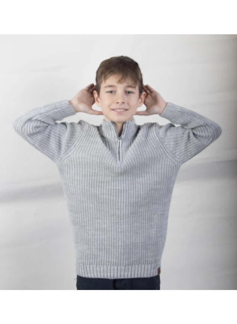 الكسندر جاردي Stand Collar Zippered Boy's SWEATER(C23-7108)