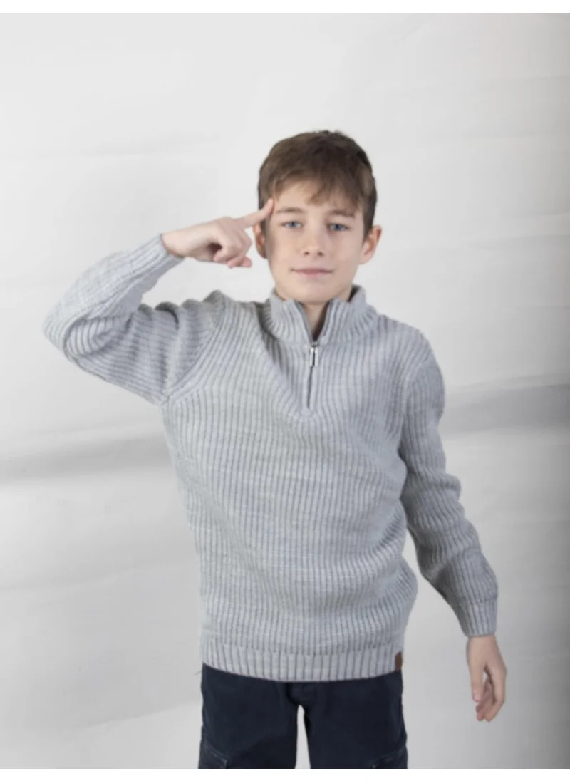 Alexander Gardi Stand Collar Zippered Boy's SWEATER(C23-7108)