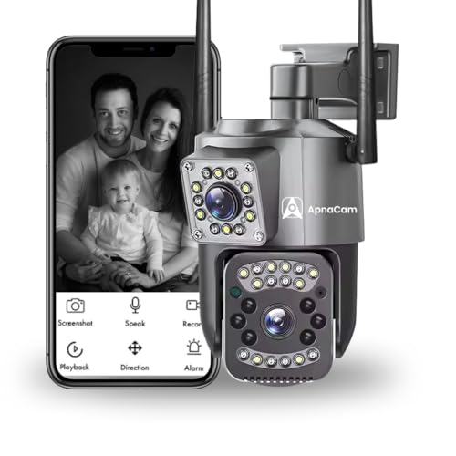 ApnaCam 4G/5G SIM 5+5MP Dual Lens/Screen Pan & Tilt Zoom CCTV Outdoor Camera, Weatherproof(IP66), 2 Way Talk, Motion Detect, Supports SD Card Up to 256 GB,(Sim Based Camera) - Image 1