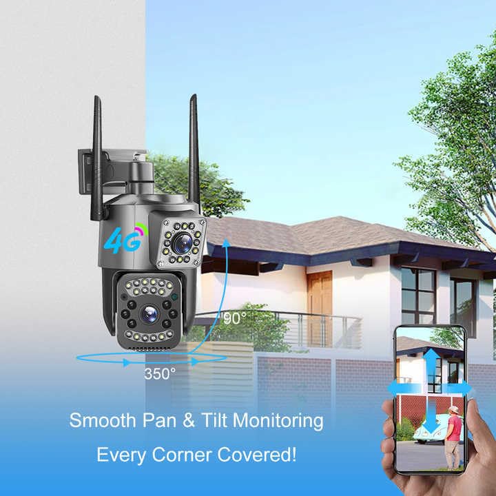 ApnaCam 4G/5G SIM 5+5MP Dual Lens/Screen Pan & Tilt Zoom CCTV Outdoor Camera, Weatherproof(IP66), 2 Way Talk, Motion Detect, Supports SD Card Up to 256 GB,(Sim Based Camera) - Image 3