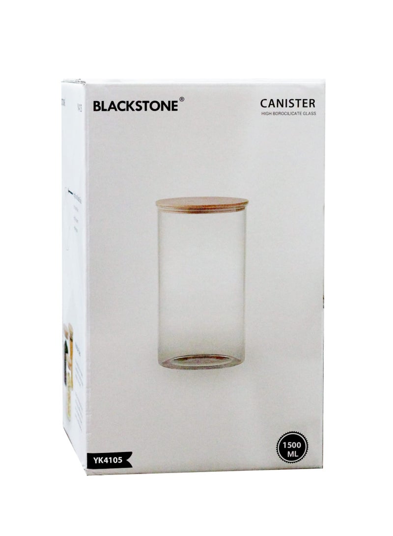 Blackstone Borosilicate Glass Pantry Storage Jars With Airtight Bamboo Lid For Pasta Rice Coffee YK4101 (2Pcs, 1500ML Each) - Image 5