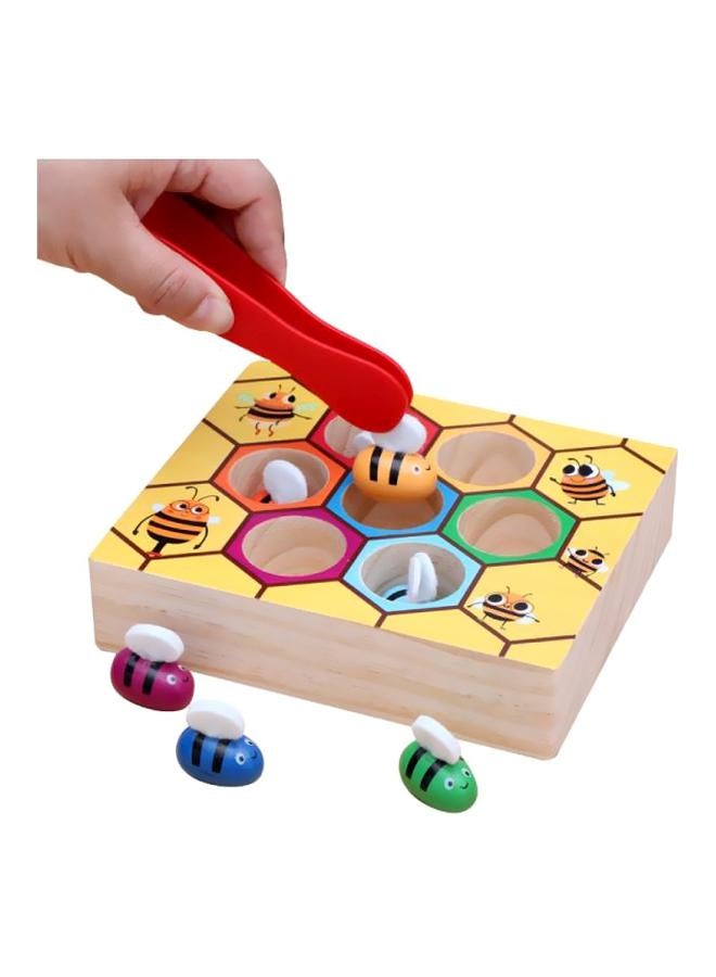 Toddler Fine Motor Skill Toy, Bee to Hive Matching Game, Montessori Wooden Color Sorting Matching Toy, Preschool Educational Learning Toys Gift for Toddler 2 3 Years Old - Image 3